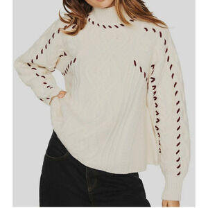 Ba&sh Elegant Cream Turtleneck Sweater